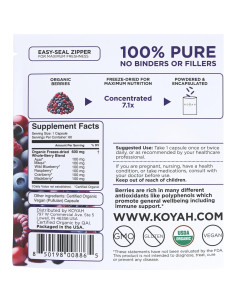 Cápsulas de Mezcla de Bayas Orgánicas KOYAH - 60 Unidades 2