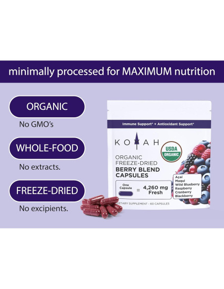 Cápsulas de Mezcla de Bayas Orgánicas KOYAH - 60 Unidades