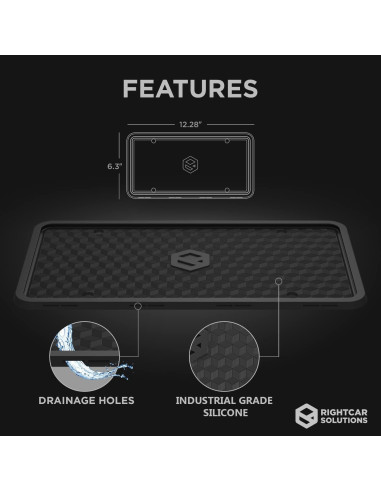 Marco de Placa de Licencia de Silicona Rightcar Solutions Negro