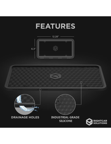 Marco de Placa de Licencia de Silicona Rightcar Solutions Negro