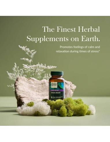 Gaia Herbs Raíz de Kava 60 Cápsulas Veganas - Relajación Natural