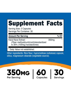 Cápsulas de Kava Kava Nutricost 350 MG 60 Cápsulas Veganas 2