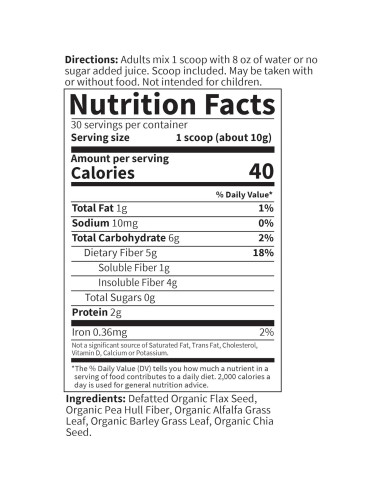 Garden of Life Polvo de Fibra Orgánica Detox Sin Sabor 30 Porciones