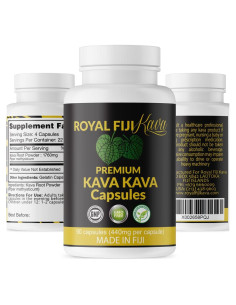 Cápsulas de Kava Royal Fiji 1760mg 100% Orgánico Relajación
