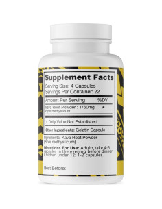 Cápsulas de Kava Royal Fiji 1760mg 100% Orgánico Relajación 2