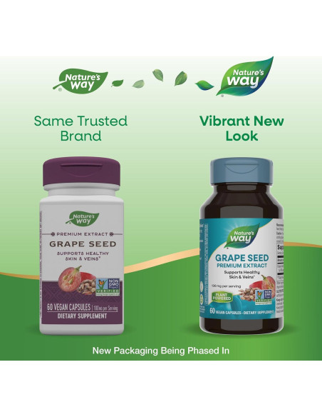 Extracto de Semilla de Uva Nature's Way 60 Cápsulas Veganas