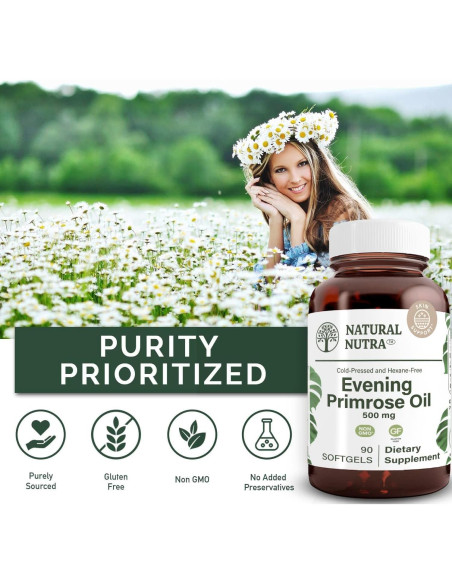 Suplemento Aceite de Onagra Natural Nutra 500 mg 90 Cápsulas Suplemento Aceite de Onagra Natural Nutra 500 mg 90 Cápsulas