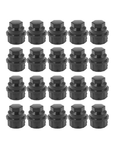 Cubiertas de Tuercas de Rueda ISINFLASH 24mm Antirrobo 20PCS Negro