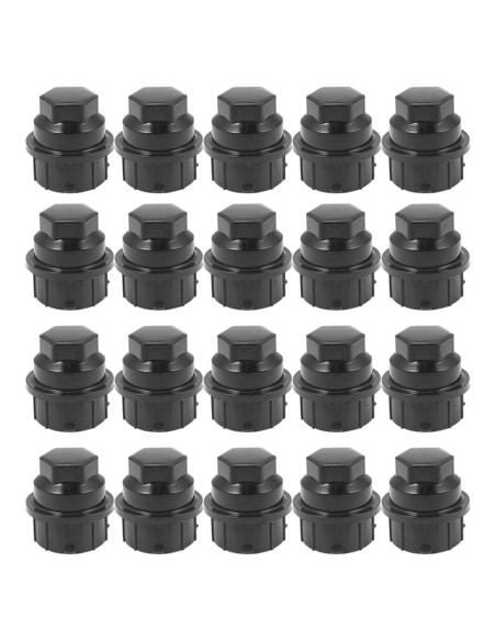 Cubiertas de Tuercas de Rueda ISINFLASH 24mm Antirrobo 20PCS Negro