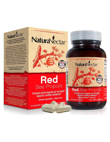 Cápsulas de Propóleos Rojos NaturaNectar 60pcs - Suplemento Premium