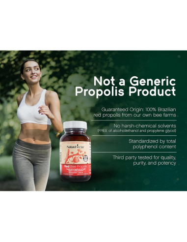 Cápsulas de Propóleos Rojos NaturaNectar 60pcs - Suplemento Premium