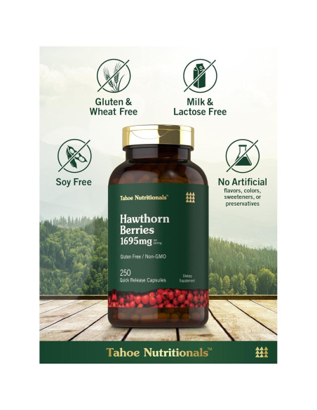Cápsulas de Baya de Espino Tahoe Nutritionals 1695mg 250 Unidades