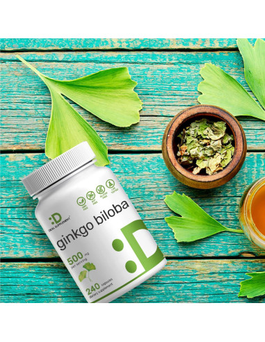 Suplemento Ginkgo Biloba 500mg DealSupplement 240 Cápsulas