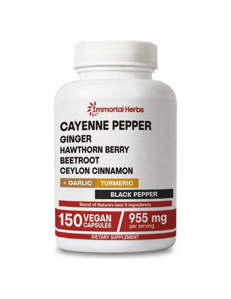 Cápsulas de Pimienta de Cayena Immortal Herbs 150 Unidades