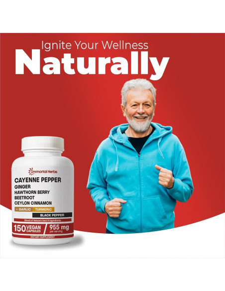 Cápsulas de Pimienta de Cayena Immortal Herbs 150 Unidades