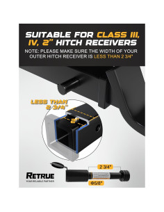 Cerradura de Pasador RETRUE para Enganche de Remolque 2" 2