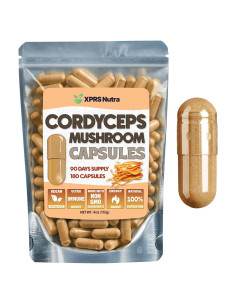 Cápsulas de Hongo Cordyceps XPRS Nutra - 180 Unidades