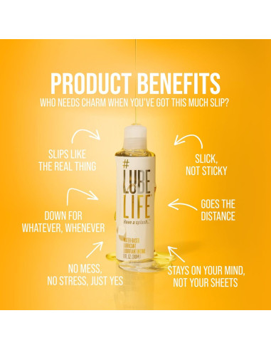 Lubricante Personal a Base de Agua LubeLife 230g - Vegano, Sin Manchas