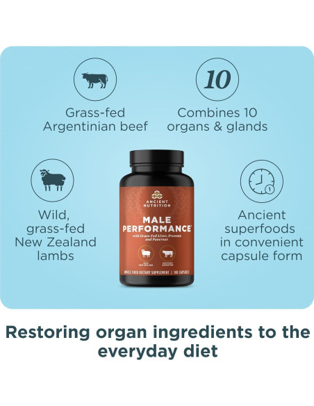 Suplemento de Órganos Nutrición Antigua Hombres 180 Cápsulas