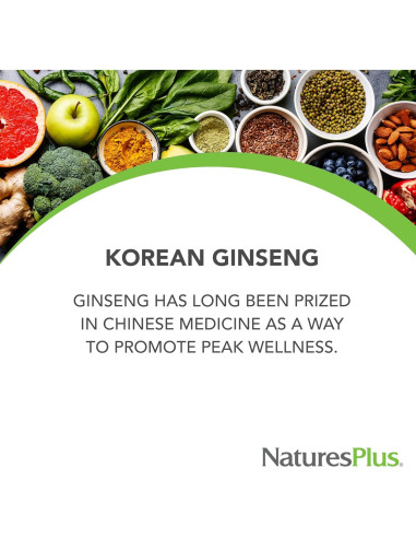 Suplemento Herbal Ginseng Coreano Natures Plus 1000 mg 30 Tabletas