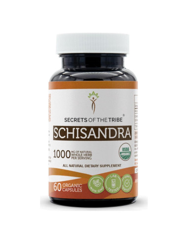 Cápsulas de Schisandra Orgánica USDA 1000 mg - 60 Unidades
