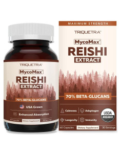 Cápsulas de Hongo Reishi Orgánico Triquetra Health 60 Unidades