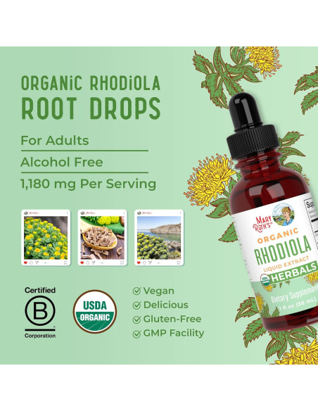 Suplemento de Rhodiola Rosea MaryRuth's 30 Porciones Orgánico Suplemento de Rhodiola Rosea MaryRuth's 30 Porciones Orgánico