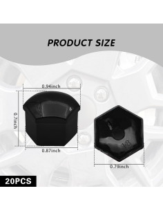 20 Cubiertas de Tuercas de Llantas Damwot 17mm Negro 2