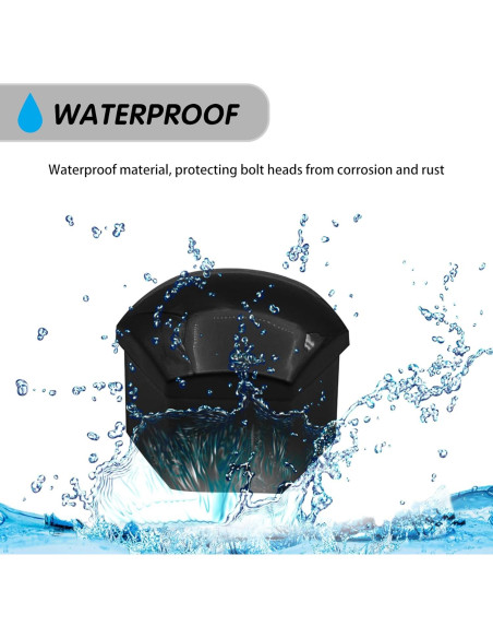 20 Cubiertas de Tuercas de Llantas Damwot 17mm Negro