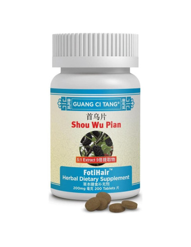Tabletas FotiHair Shou Wu Pian ActiveHerb - 200 Unidades