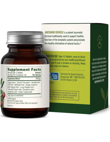 Tabletas Kanchanar Guggulu Banyan Botanicals - 90 Tabletas Veganas