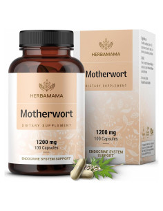 Cápsulas de Motherwort Herbamama 1200mg - 100 unidades