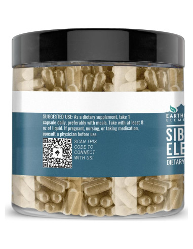 Cápsulas de Eleuthero Siberiano Elementos de la Tierra 200 Unidades