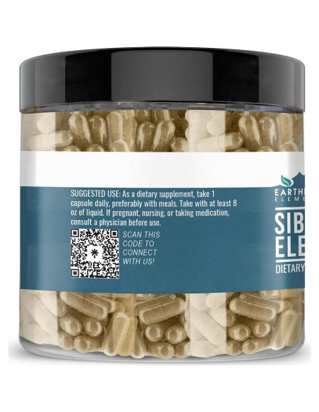 Cápsulas de Eleuthero Siberiano Elementos de la Tierra 200 Unidades