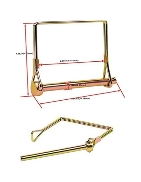 10 Pasadores de Bloqueo ZOROLE 1/4" Galvanizados para Remolque