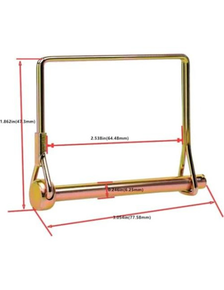 10 Pasadores de Bloqueo ZOROLE 1/4" Galvanizados para Remolque