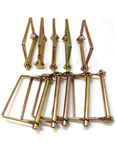 10 Pasadores de Bloqueo ZOROLE 1/4" Galvanizados para Remolque
