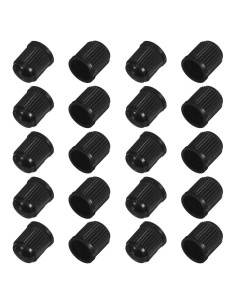 20 Tapones de Válvula de Neumático KITUREK - Universales Negros