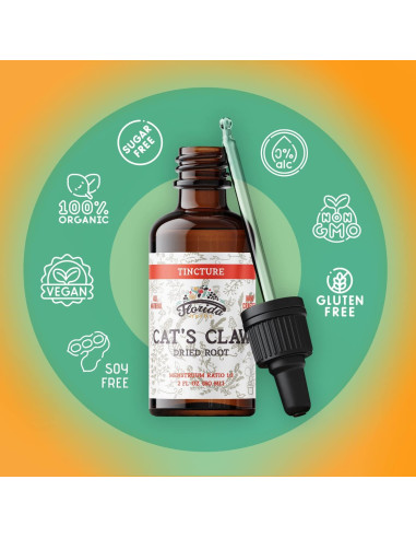 Tintura de Garra de Gato Florida Herbs 59.15 ml Vegana Sin Alcohol