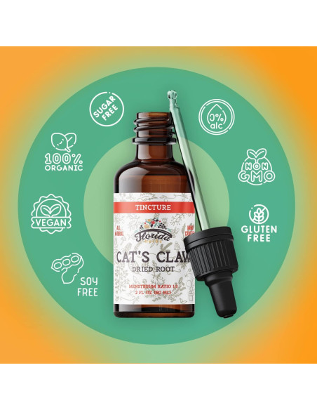 Tintura de Garra de Gato Florida Herbs 59.15 ml Vegana Sin Alcohol