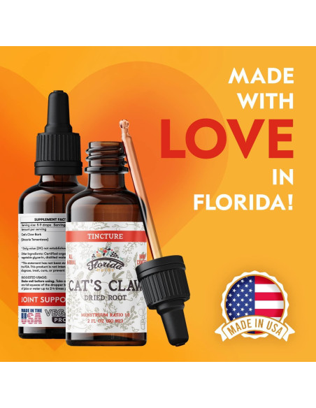 Tintura de Garra de Gato Florida Herbs 59.15 ml Vegana Sin Alcohol