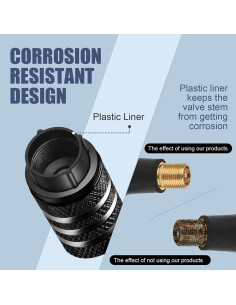 Tapa de Válvula de Neumático DECURCAR - Paquete de 5 - Metal y Plástico 2