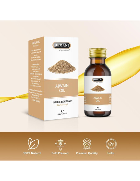 Aceite de Ajwain Hemani 30ml - Puro y Natural para Bienestar