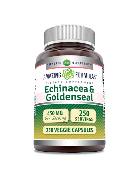 Suplemento de Equinácea Sello de Oro Nutrición Asombrosa 450 mg