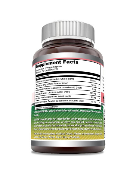 Suplemento de Equinácea Sello de Oro Nutrición Asombrosa 450 mg