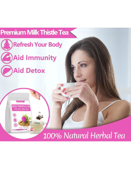 Té de Cardo Lechero Premium 100 Bolsitas YILINSHA 100% Natural