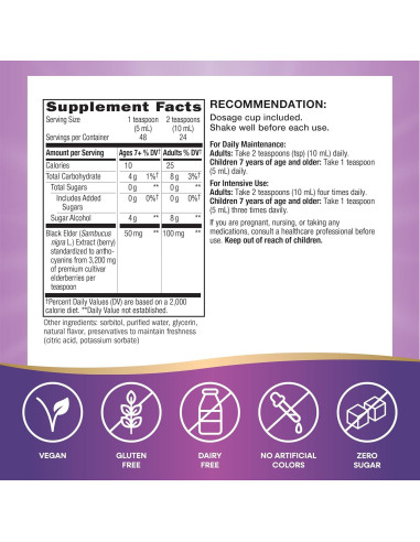 Jarabe Inmunológico Sambucus Nature's Way Sin Azúcar 240 mL