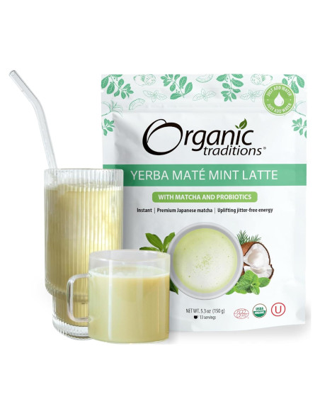 Té Latte de Yerba Mate con Menta Orgánico 150g Sin Lácteos
