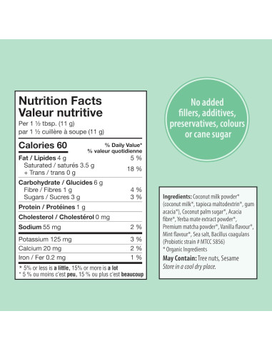 Té Latte de Yerba Mate con Menta Orgánico 150g Sin Lácteos