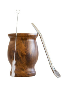 Juego de Taza de Yerba Mate LA FEE Marrón 3 Piezas 2